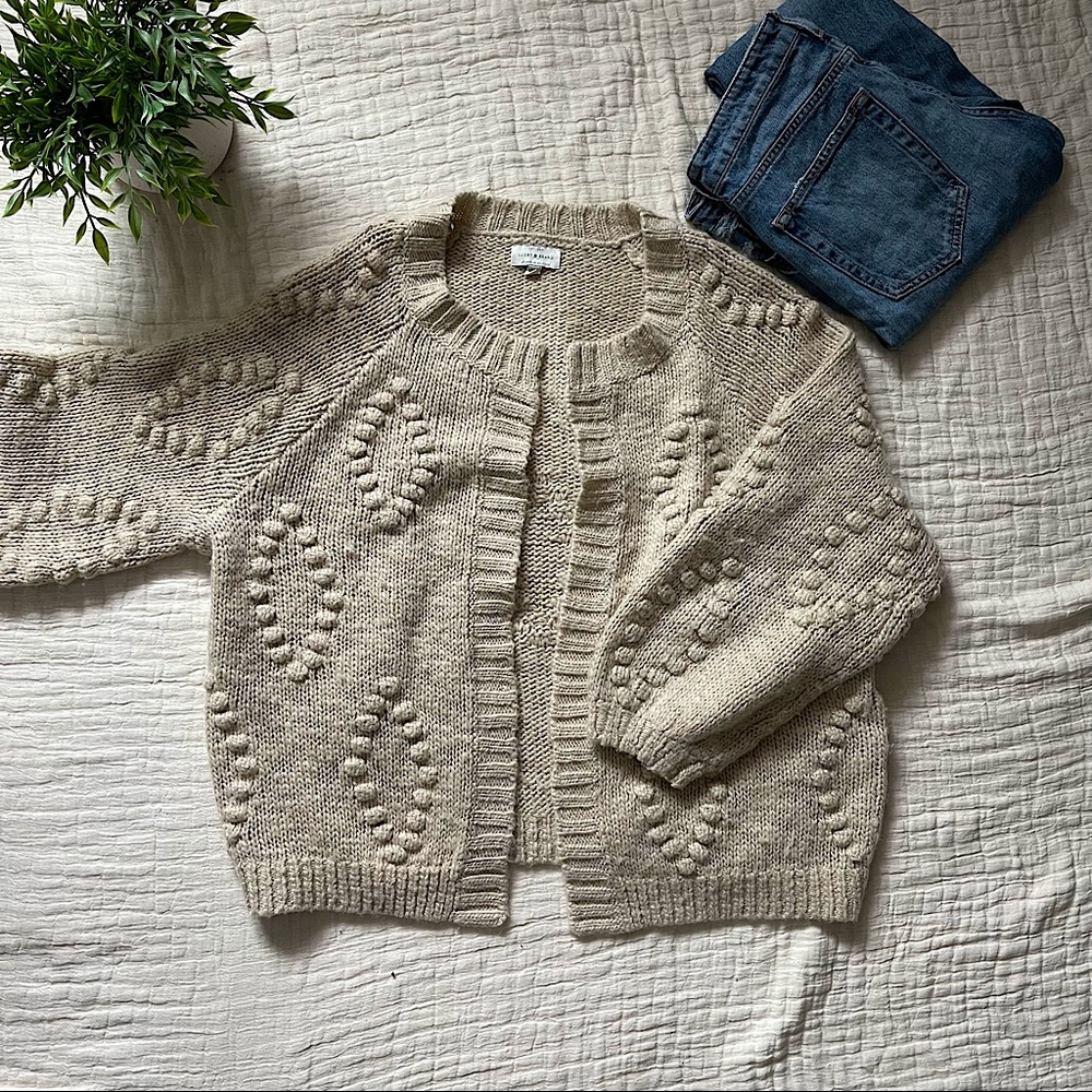 Oversized Cozy Sweater Cardigan Lucky Brand size large cozy bubble diamond